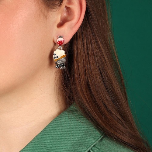 Серьги TARATATA, Chapardeuse, асимметричные,со смолой,бусинами и нитью, TT-H24-07993-10M серебристый фото 3