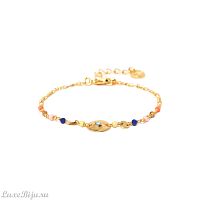 Браслет Franck Herval, Alix, кристалл Swarovski,кость,яшма,лазурит, FH22.1-13-71902 золотистый