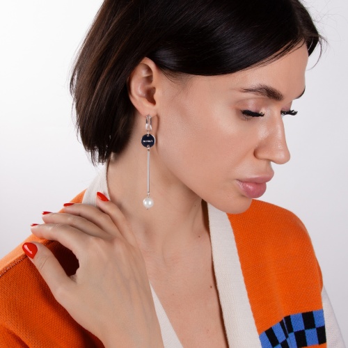 Серьги Nuance, с кристаллом и жемчугом, NFN-23.03-013 серебристый фото 3