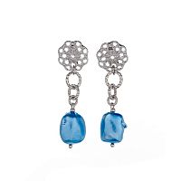 Серьги Lanzerotti, Marino, с жемчугом барокко, LZ-25.06-173 голубой