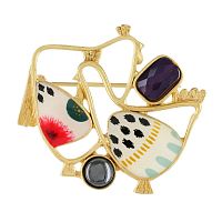Брошь TARATATA, Paulette, с цветной смолой и стеклянными бусинами, TT-H23-11210-20M золотистый