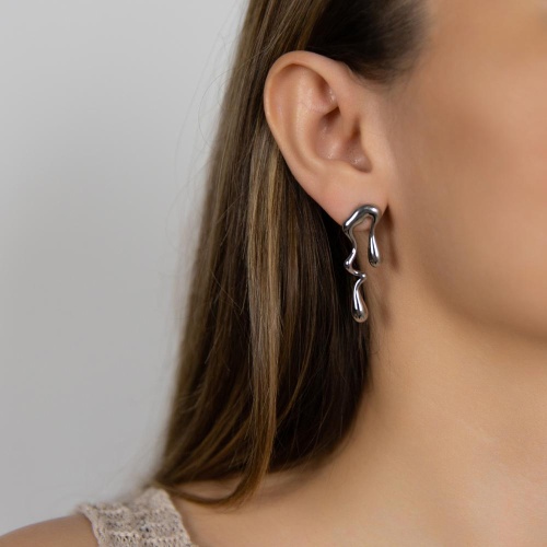 Серьги Dansk Copenhagen, Courage Waterproof, асимметричные, DNSK26.1-3W2407007 серебристый фото 2
