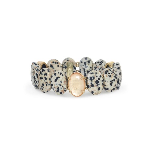 Браслет Nature Bijoux, Kinshasa, ракушка Capiz в смоле, далматинская яшма, NB26.2-13-44730 серый