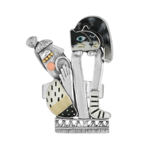 Кольцо TARATATA, Flemme, разъемное,с рисунком на прозрачной смоле, TT-W22-20422-102 серебристый фото 7