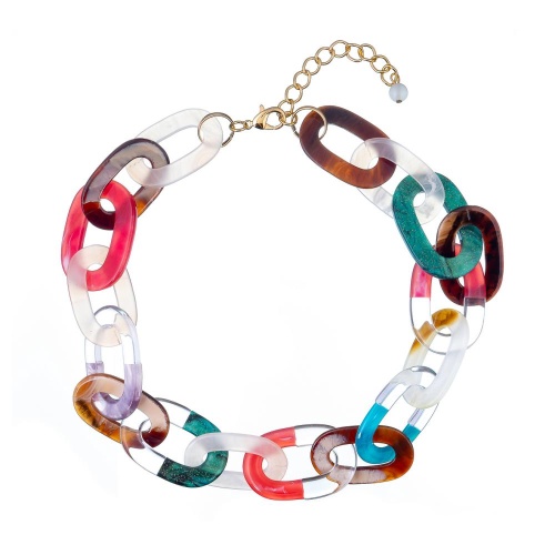 Колье Moon Paris, Lorian, с цветными акриловыми звеньями, ML-23.03-037 коричневый