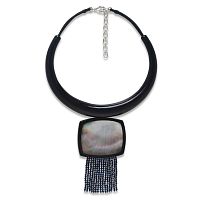 Колье Nature Bijoux, Calypso, с рогом, перламутром и лазуритом, NB26.2-15-43880 черный