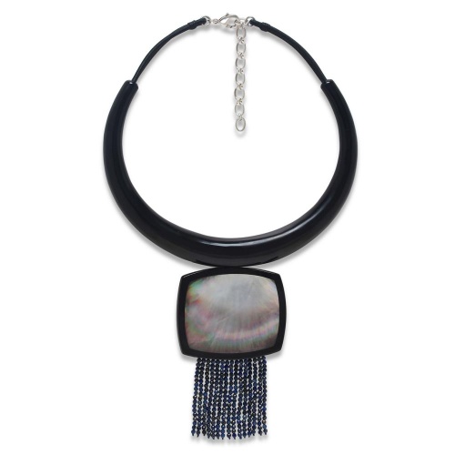 Колье Nature Bijoux, Calypso, с рогом, перламутром и лазуритом, NB26.2-15-43880 черный