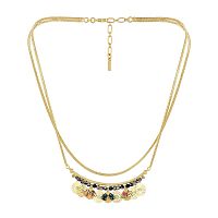 Колье TARATATA, Watt`s up, с цветной смолой, бусинами и стразами, TT-H23-09112-20M золотистый