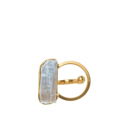 Кольцо Katerina Vassou, Cosmic, с селенитом, KV26.1-404854GSEL белый фото 3