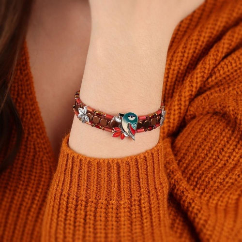 Браслет TARATATA, Woody, со смолой, бусинами и слюдяным порошком, TT-H24-10316-103 красный фото 4