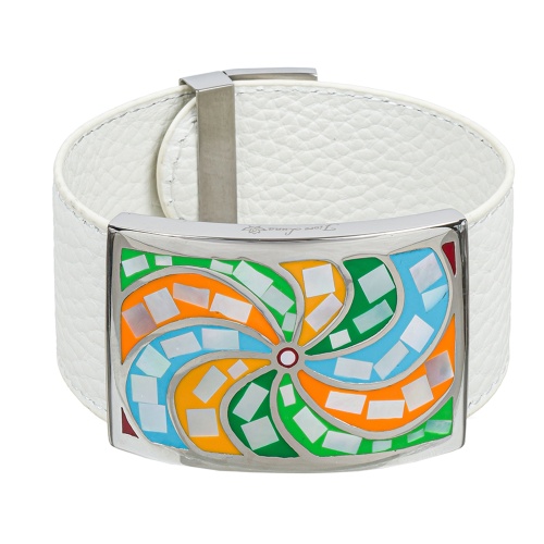 Браслет Fiore Luna на кожаном белом ремешке, CB01751-2 M фото 3