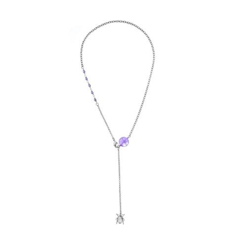 Колье Lanzerotti, Iris, с аметистом, перламутром и жуком, LZ-26.03-082 сиреневый