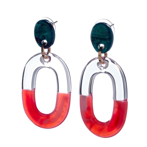 Серьги Moon Paris, Lorian, с овальной подвеской из акрила и смолы, ML-23.03-030 красный