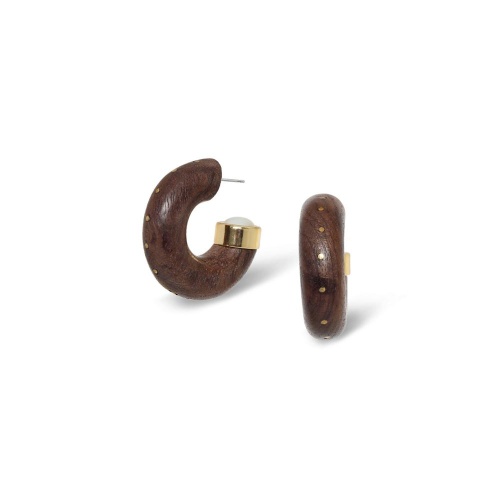 Серьги Nature Bijoux, Oman, древесина,перламутровая морская раковина, NB26.2-12-90795 коричневый