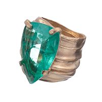 Кольцо Estrosia, с кристаллом, ES-ANM51 бирюзовый, 17,5