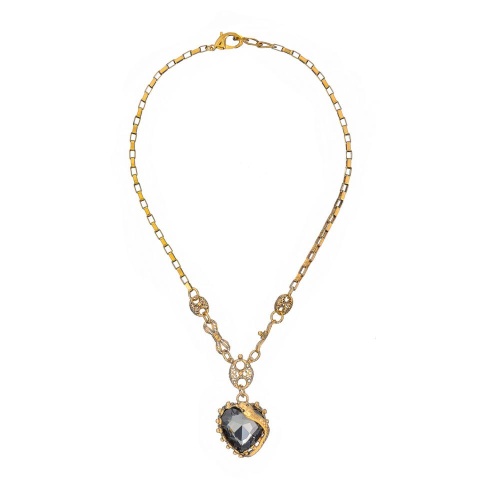 Колье Celeste G, со змеей и кристаллом Swarovski, CS26.1-1128 серый