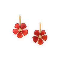 Серьги Nature Bijoux, Hibiscus, с цветком из рога, NB25.1-12-79981 красный