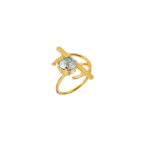 Кольцо Catherine Bijoux, Half moon, разъемное, с кристаллом, CB25.1-5356DG мятный фото 3