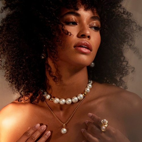 Колье VIDDA, Pearl, с жемчугом, кожа, VD23-01674 белый, 50см фото 4