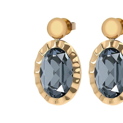 Серьги Qudo TIVOLA UNICA big (G/P) Silver night 2,65cm, 332115 фото 5