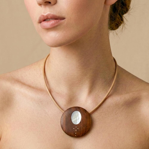 Колье Nature Bijoux, Oman, древесина,перламутровая морская раковина, NB26.2-15-43943 коричневый фото 2