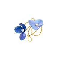 Браслет Catherine Bijoux, Primrose and crystals, кафф с цветами и кристаллами, CB26.1-5626EG голубой