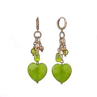 Серьги Lanzerotti, Verde, кошачий глаз, хризолит, жад, LZ-24.12-596 зеленый