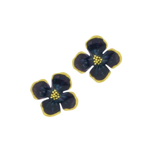 Серьги TARATATA, Hortensia, смола, золотая краска, микрошарики, TT-H25-13905-104 синий