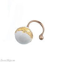 Кольцо Katerina Vassou, Soleil, незамкнутое, со сферой, KV23-307565 белый