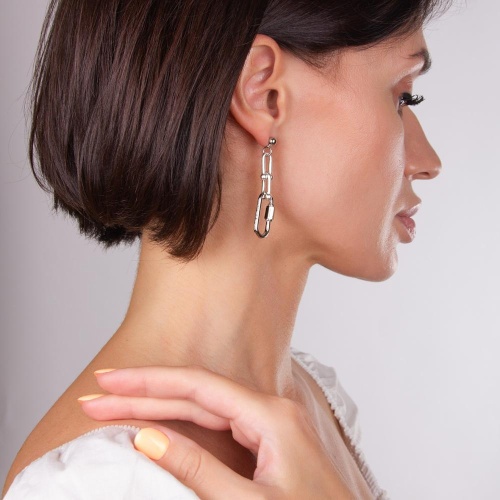 Серьги Moon Paris, Ringo, "Новый стиль", MR-22.04-123 серебристый фото 4