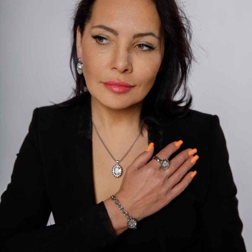 Колье Qudo TIVOLA UNICA big (S/P) Crystal 3cm, 420500 фото 2