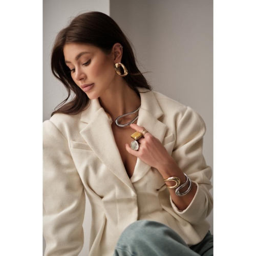 Серьги Moon Paris, в форме овала, Mo-Y25.02-004 золотистый фото 3