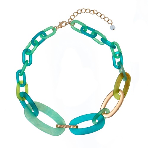 Колье Moon Paris, Lorian, с матово-акриловыми звеньями, ML-23.03-015 зеленый