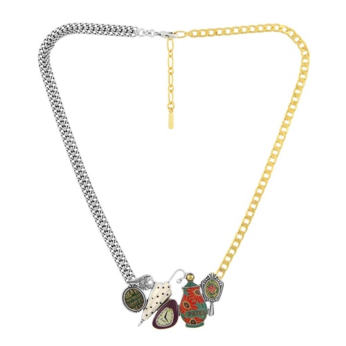 Колье TARATATA, Living room, со смолой, бусинами и блестками, TT-H24-05119-10M серебристый фото 2