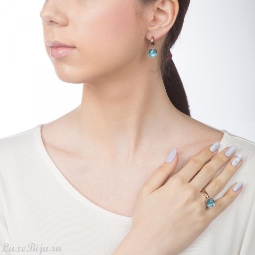 Кольцо Qudo Firenze aqua 18 мм 610082 BL/RG фото 2