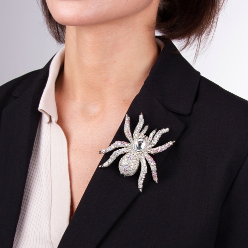 Брошь Moon Paris, Nord, паук, с кристаллами, MoS-22.03-048 серебристый фото 2