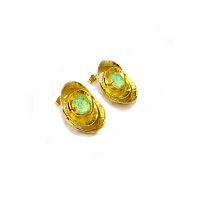 Серьги Catherine Bijoux, Abstract shell, с кристаллом, CB25.1-5381FG мятный