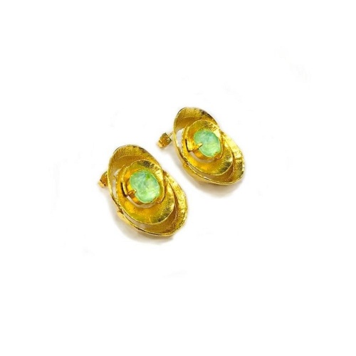 Серьги Catherine Bijoux, Abstract shell, с кристаллом, CB25.1-5381FG мятный