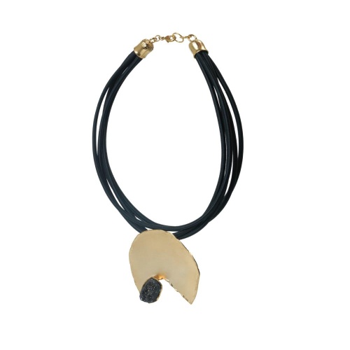 Колье Katerina Vassou, Jovena, с позолоченным элементом и друзой агата, KV26.1-308378G черный фото 2