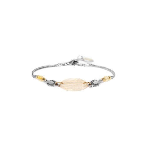 Браслет Nature Bijoux, Catanzaro, с пальмовым волокном в смоле и цитрином, NB22.2-13-42432 бежевый