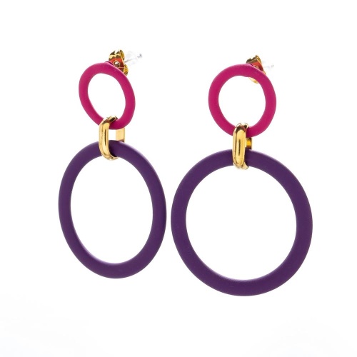 Серьги Moon Paris, Lorian, с кольцами, ML-24.03-017 фиолетовый