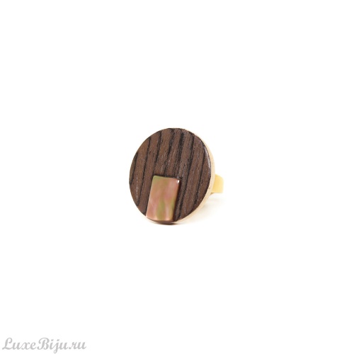 Кольцо Nature Bijoux, Cosmos, тамариндовое дерево, шпон, перламутр, NB23.2-19-25041 коричневый