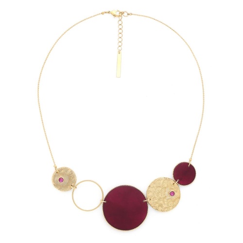 Колье Franck Herval, Marly, с ракушками Capiz в смоле, Swarovski, FH25.2-15-64431 бордовый