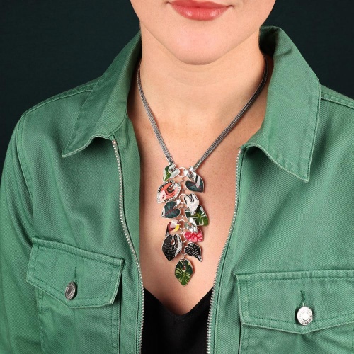 Колье TARATATA, Fabuleuse, с цветной смолой и узорами, TT-W25-01101-10M серебристый фото 3