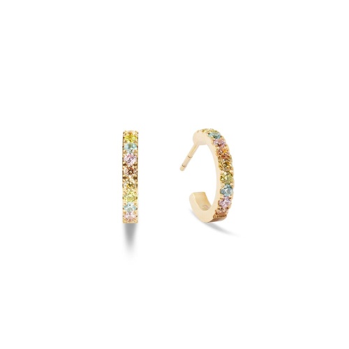 Серьги Coeur de Lion Hoop Multicolour Pastel Gold 15мм, 0146/23-1590