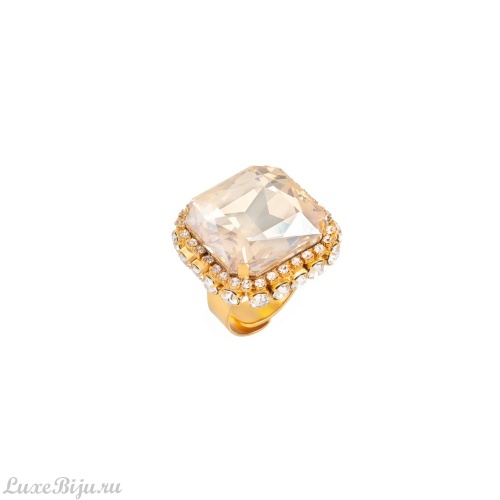 Кольцо Celeste G, с кристаллом Swarovski и фианитами, CS26.1-1868 золотистый