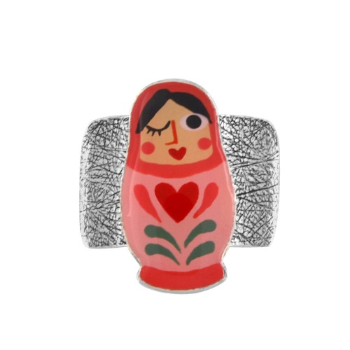 Кольцо TARATATA, Nanas, разъемное, с цветной смолой, TT-W24-03406-10M серебристый фото 4