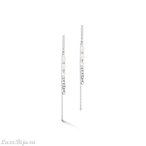 Серьги Coeur de Lion White-Silver, 6005/21-1417