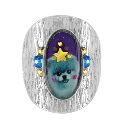 Кольцо TARATATA, Tootoo, разъемное,со смолой,стразами и блестками, TT-W23-10425-106 фиолетовый фото 3