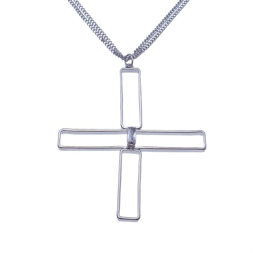 Колье Moon Paris, Ringo, с подвеской в форме креста, с кристаллом, MR-22.12-195 серебристый